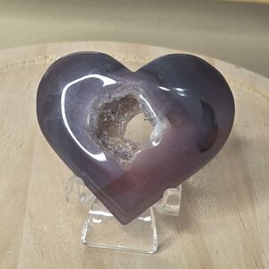 Red Banded Druzy Agate Heart